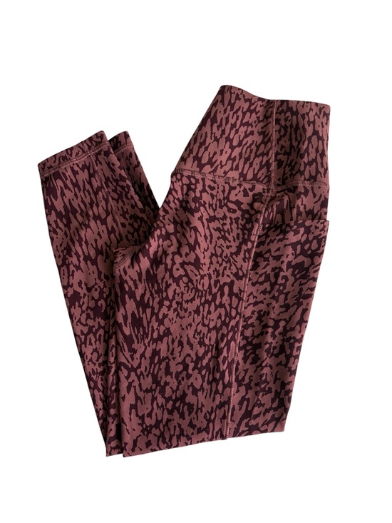 Athleta Pants - Athleta Salutation Stash Burgundy Animal-Print High-Rise Cropped Leggings NWOT